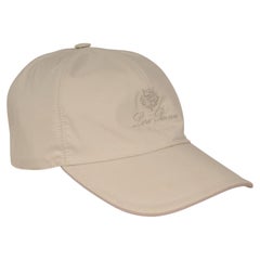 Loro Piana Baseball Cap Microfiber Storm System Ivory White Medium Logo