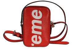 Louis Vuitton Supreme Danube PPM Red White Leather Messenger Crossbody Bag