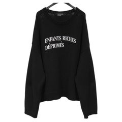 Enfants Riches Deprimes Logo Sweater Size Large Black White Wool Long Sleeve