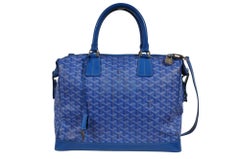 Goyard Victoria GM 45 Blue Goyardine Canvas Weekend Travel Bag Carry-On Duffle