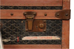 Goyard 1930 Vintage Travel Trunk Suitcase Hard Side Brown Brown Carry On Display
