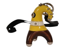 Prada Pradamalia Fiddle Trick Robot Yellow Brown Keychain Bag Charm Key Chain