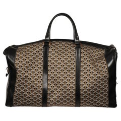 Sac de voyage Goyard Vintage Boston Duffle, en toile et cuir, noir
