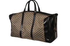 Sac de voyage Goyard Vintage Boston Duffle, en toile et cuir, noir