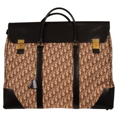 Dior Monogram Oblique Travel Duffle Bag Carry On Brown Tan Gold Vintage Logo