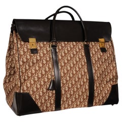 Dior Monogram Oblique Travel Duffle Bag Carry On Brown Tan Gold Vintage Logo