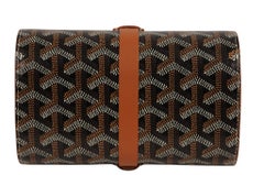 Goyard Montre De Voyage Double Two Travel Watch Roll Box Case Black Brown Leathe