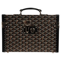 Goyard Sardaigne Vanity Train Case Storage Box Hard Sided Travel Trunk Black