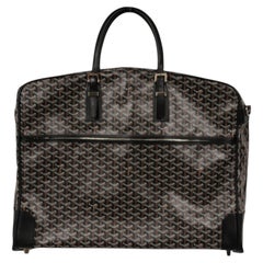 Goyard Porte Habit Garment Bag Black Leather Travel Duffle Carry On Crossbody