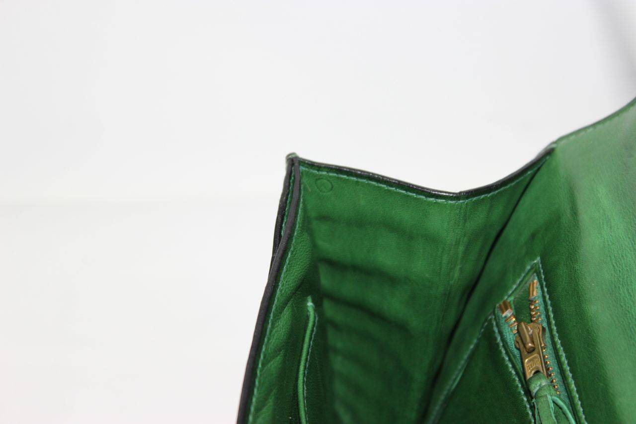 Exceptional Hermes Lock green Croco Handbag 1