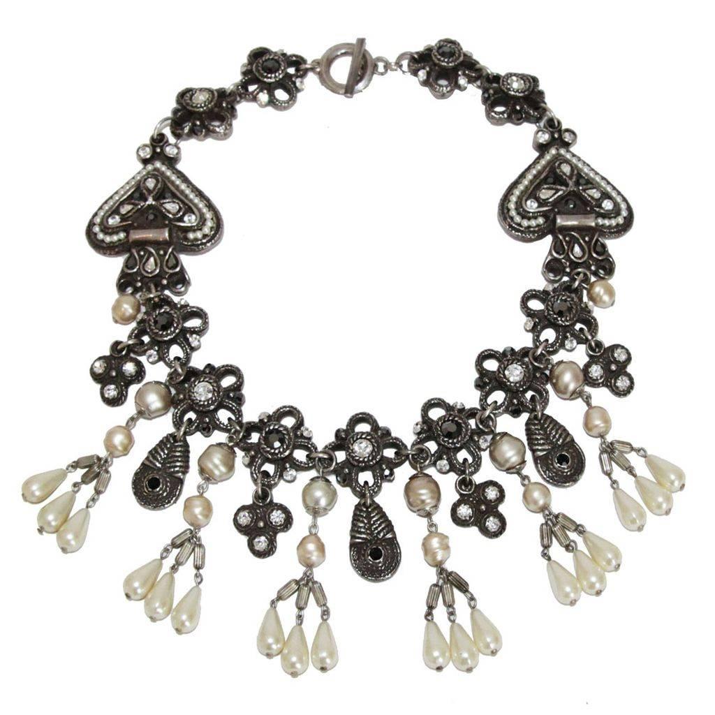 Stunning Claire Deve French Couture Necklace c.1990 For Sale