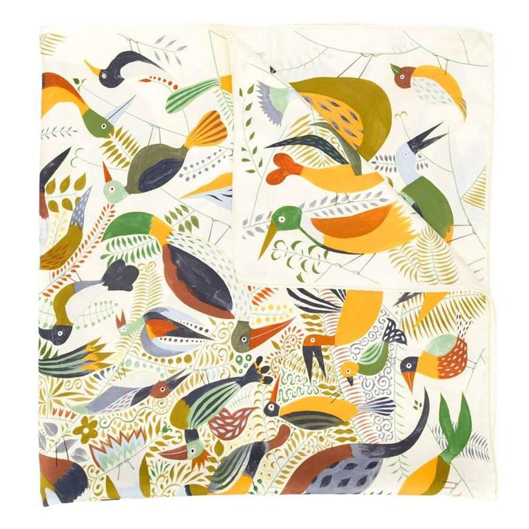 Hermès vintage 'Le bal des oiseaux' scarf at 1stDibs