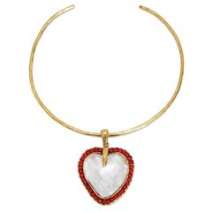 Rare Robert Goossens Paris vintage heart necklace of the 80s