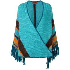 Gorgeous Missoni turquoise strip shawl of the 70s