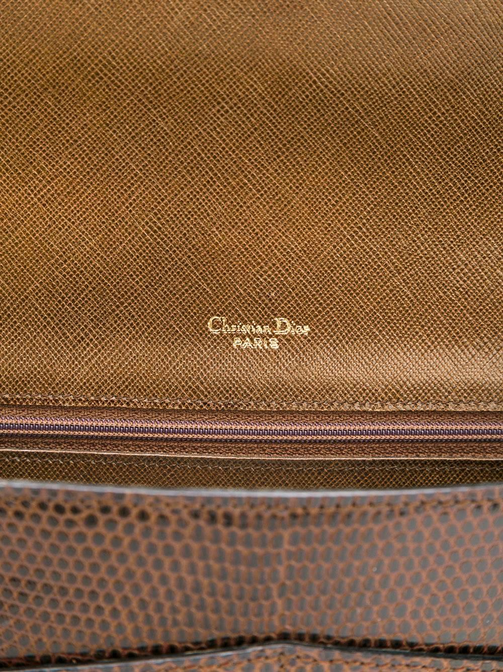 Women's Dior classic and collectable 70s brown lizard clutch bag