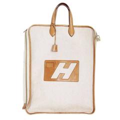 Hermes Rarity Travel bag fabric and leather c.1971