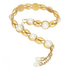 Impressive Chanel Pearls cabochons Défilé Catwalk Belt Necklace 1991 8