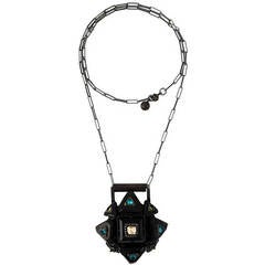 Lanvin Exceptional Huge Faceted glass pendant