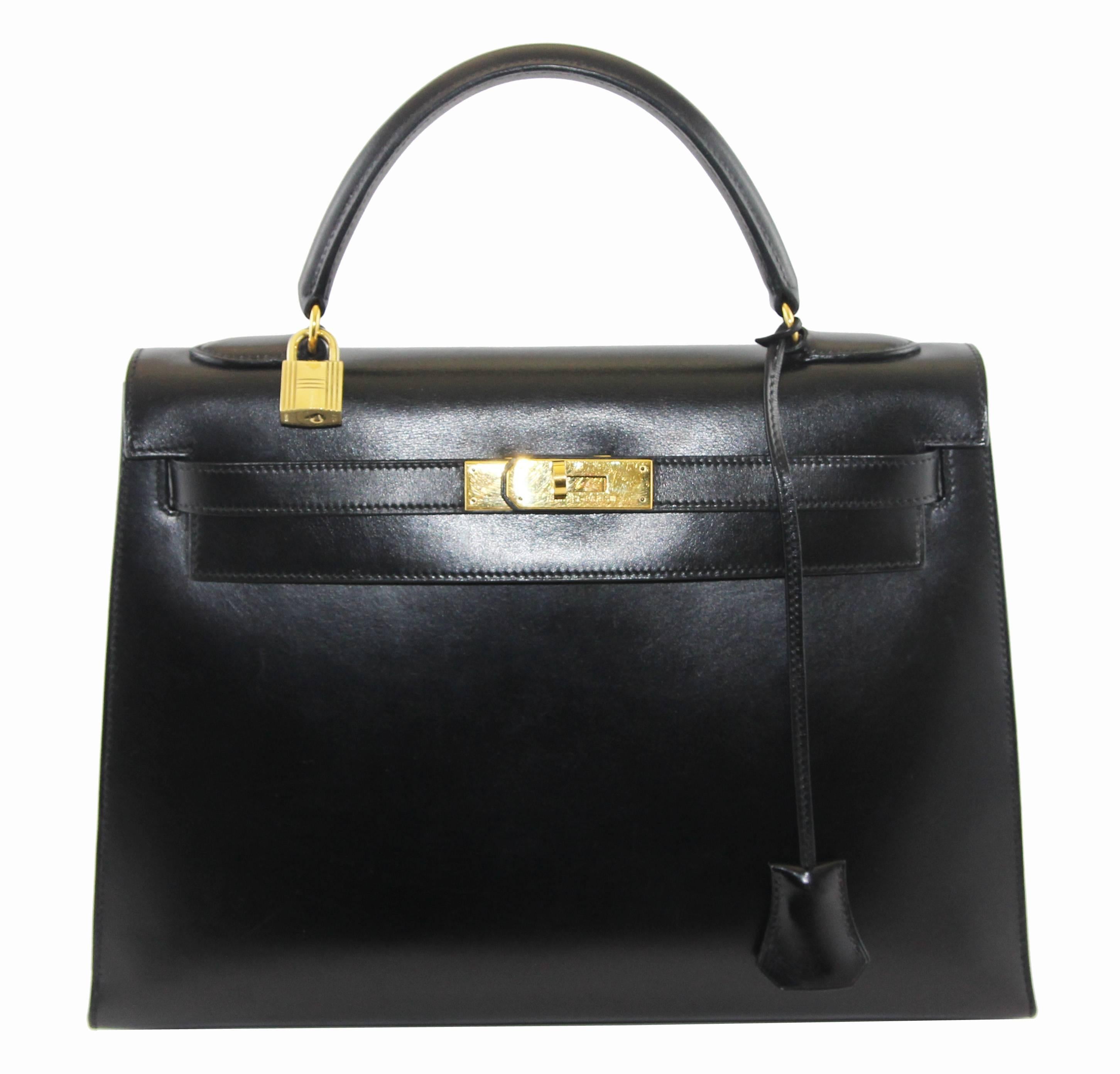 Hermes Kelly black box Handbag Shoulder strap 32 cm