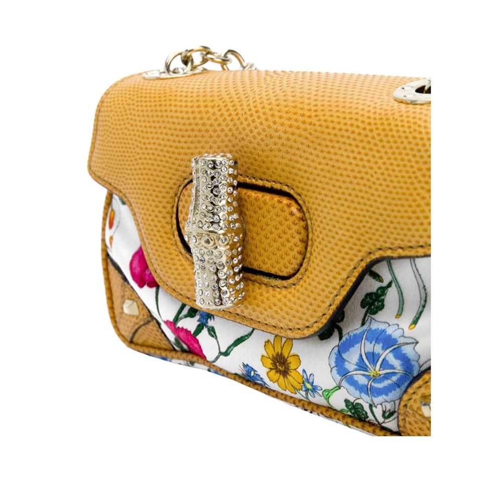 Beige Gucci Collector mini flower crystal bag For Sale