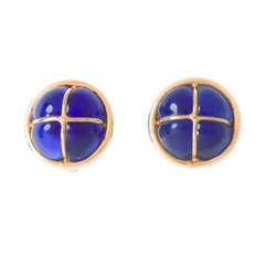 Stunning Chanel Gripoix Royal Blue Earrings 1980