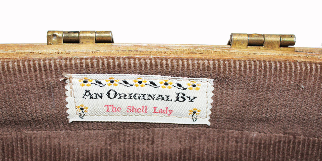 Brown Unique 50s Shell Box Handbag
