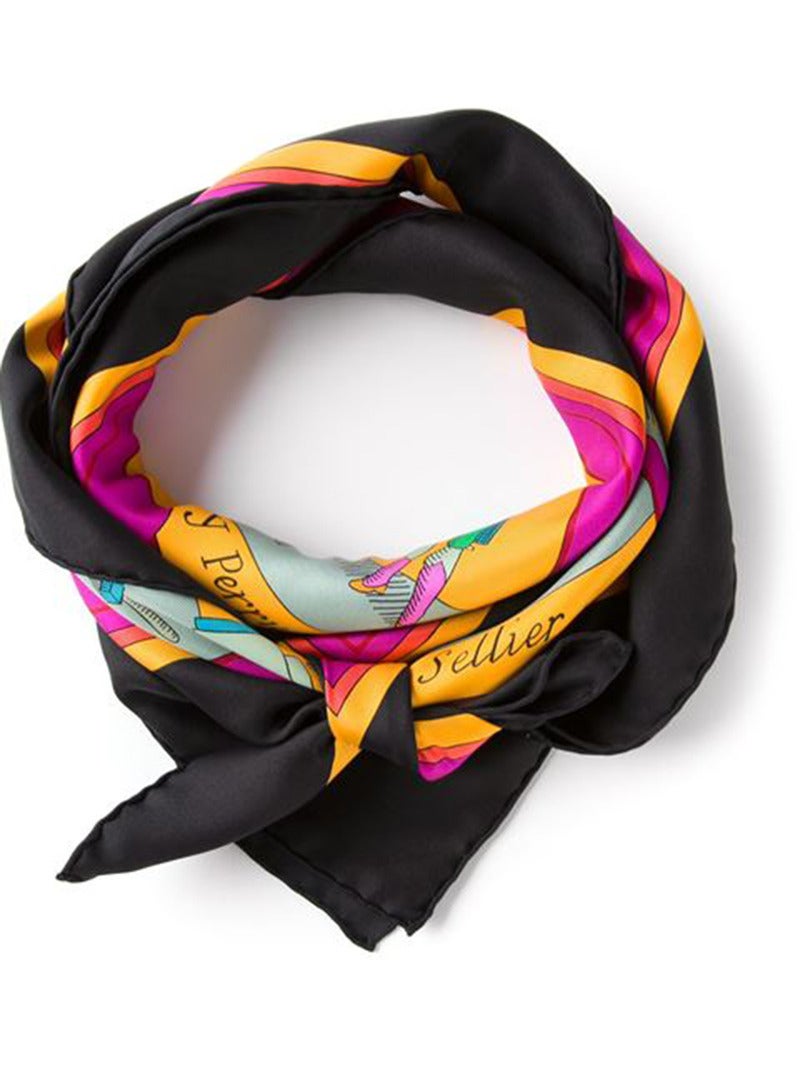 Gorgeous Multi-colour silk 'Alphabet des Métiers' printed scarf from Hermes. Designed by Philippe Dauchez - c.1991 - rating: 4C. 

Size : Square 90 cm. Excellent condition.
