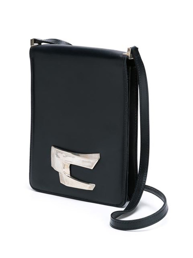 Black Pierre Cardin chrome handbag, 1960s For Sale