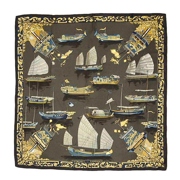 Hermès Vintage 'Jonques et Sampans' scarf