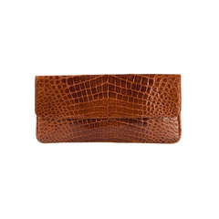 Stunning Croco Leather Clutch 1970