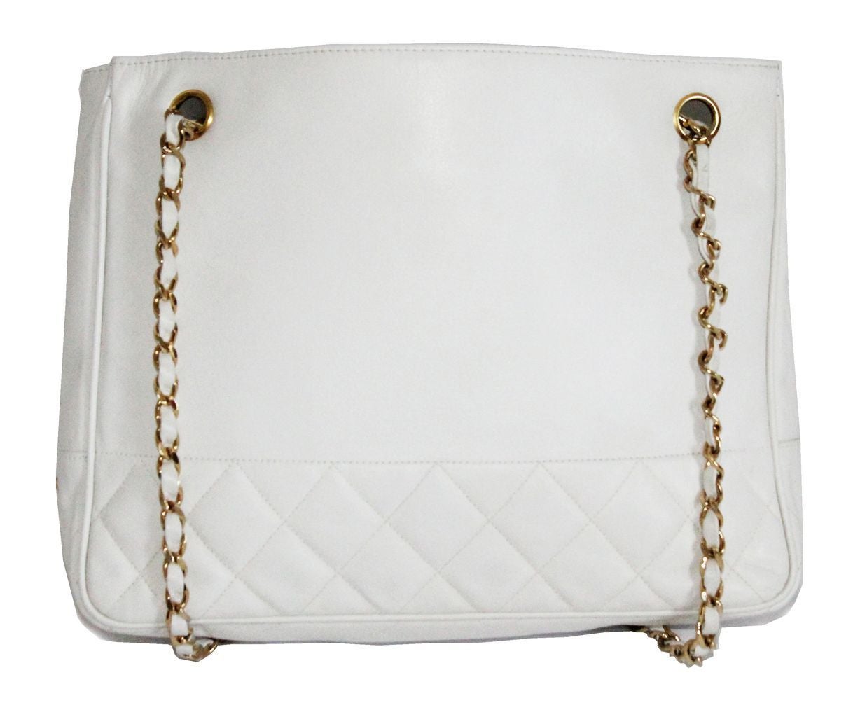 Immaculate Chanel white tote handbag of 80s