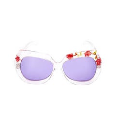 Retro Unique 70s Pucci Flower Inset Plexi sunglasses