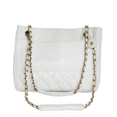 Immaculate Chanel white tote handbag of 80s