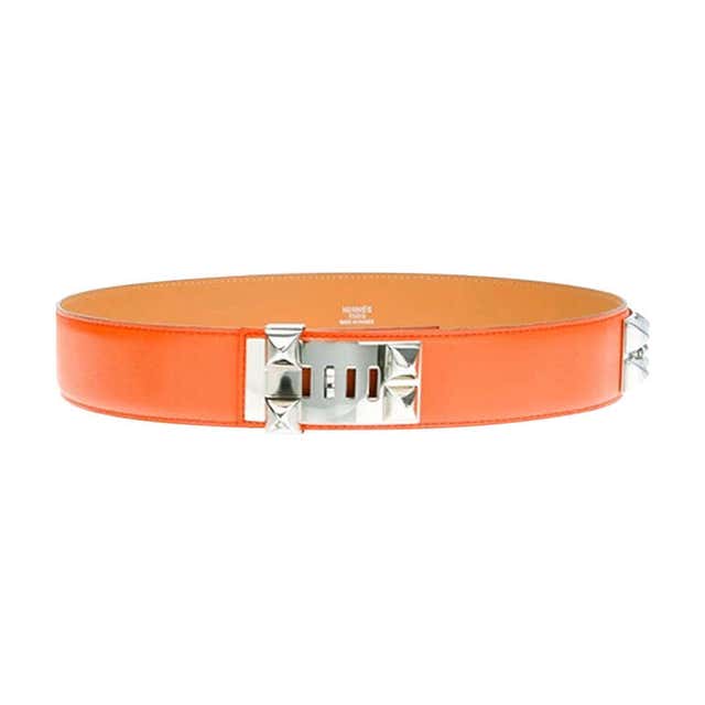 Stunning Hermes Medor Orange Belt at 1stDibs