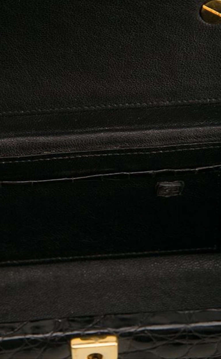 Women's Unique Black Croco Box handbag 1960