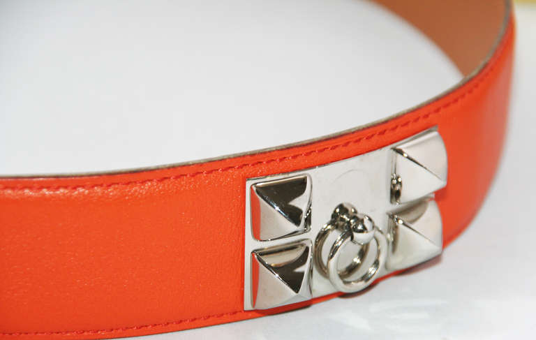 Stunning Hermes Medor Orange Belt In Excellent Condition In Verviers, BE