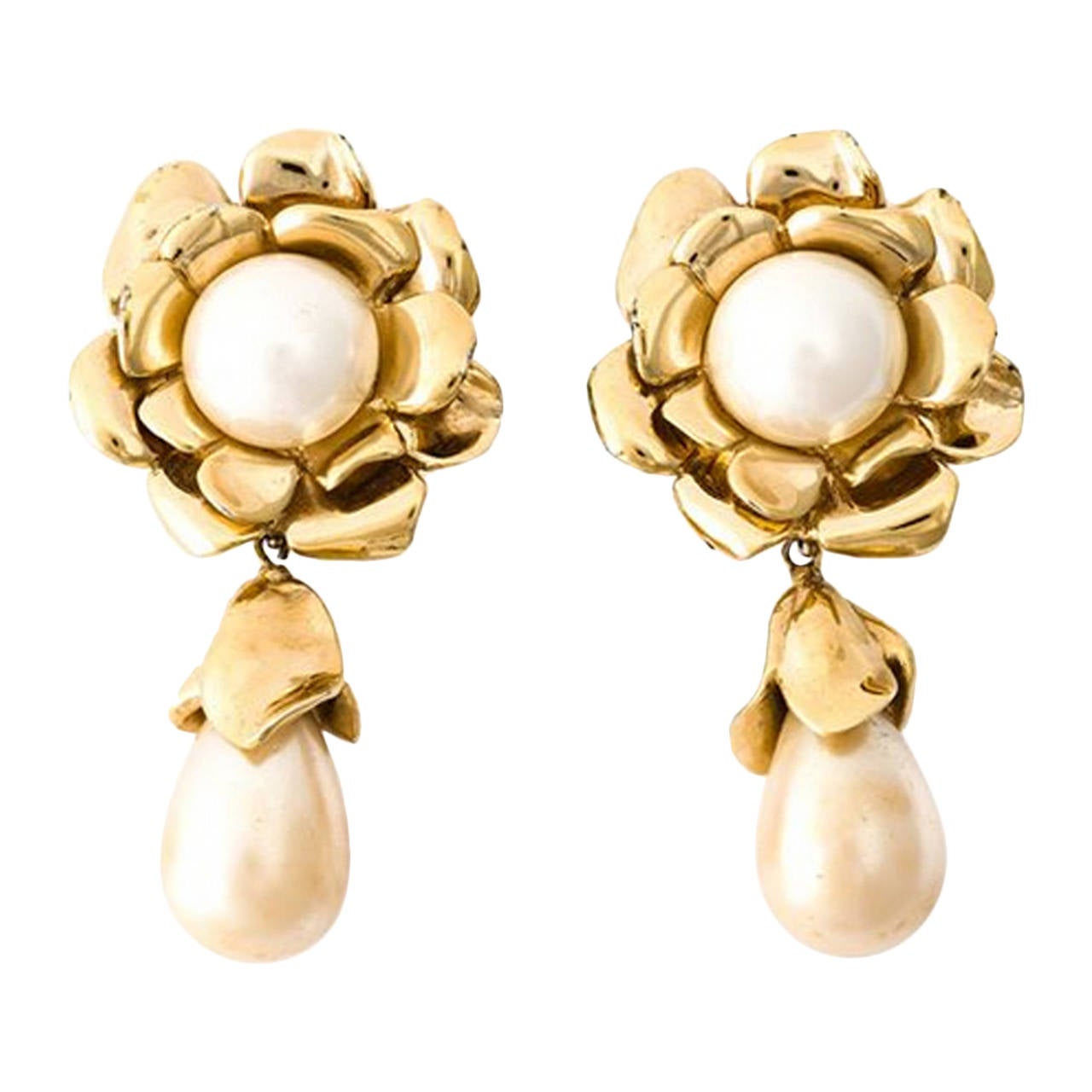 Grogeous YSL "Art" Flower Earrings 1980