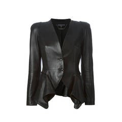 Alexander Mcqueen Black fitted leather Jacket