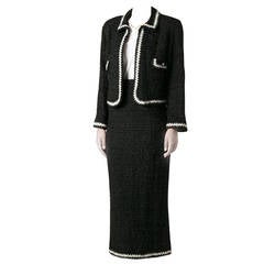 Rare Chanel Black & White Long skirt suit The French Elegance