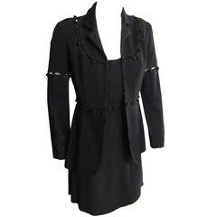 MOSCHINO Detachable Button and Loop Dress and Coat Ensemble