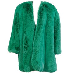 Givenchy Haute Couture Runway Worn Green Fox Jacket