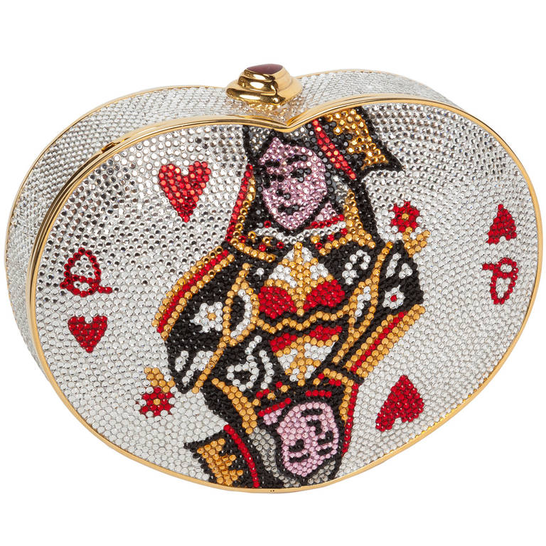 Iconic Judith Leiber Queen of Hearts Crystal Minaudière