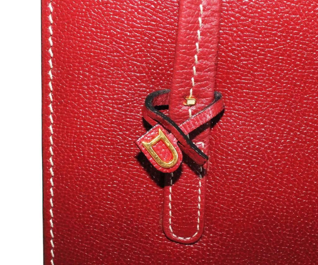 Red Rare & fabulous Delvaux Sellier handbag c.1990