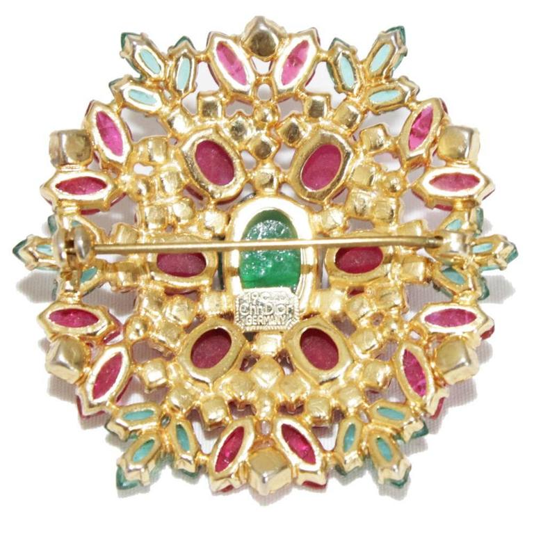 Exceptional Christian Dior vintage flower brooch of 1970 at 1stDibs