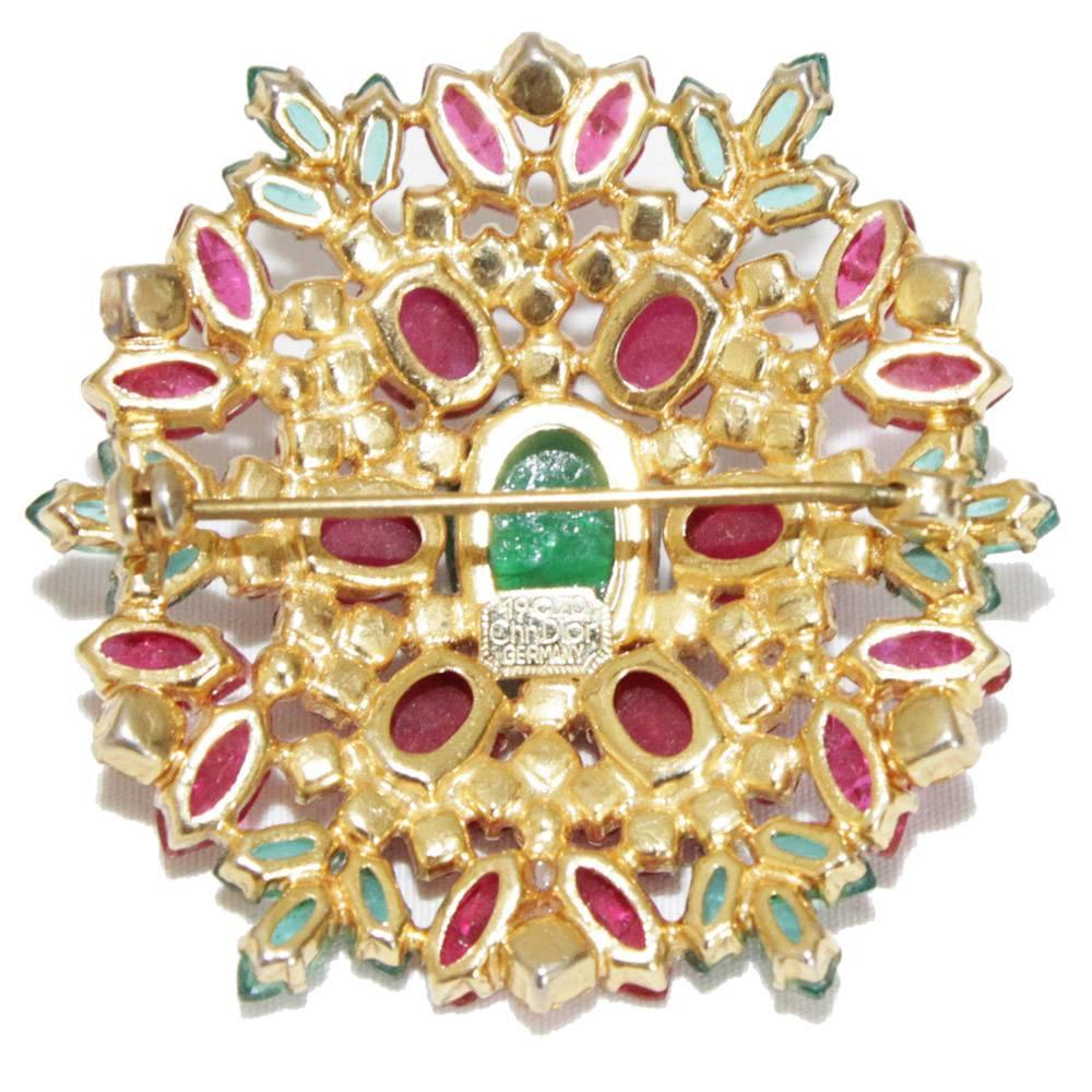 Exceptional Christian Dior vintage flower brooch of 1970 at 1stdibs