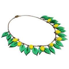 Unique French Lemon necklace of the 30s