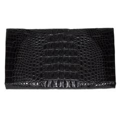 Exceptional wild black crocodile clutch c.1940