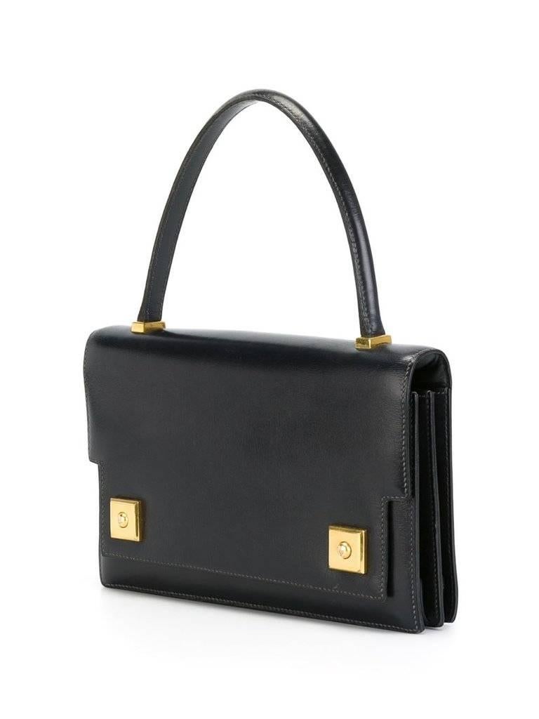 Black Unique Hermes vintage mini piano bag c.1965