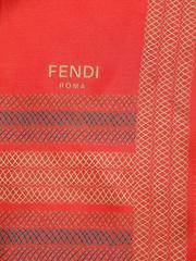 Striped red Fendi printed scarf