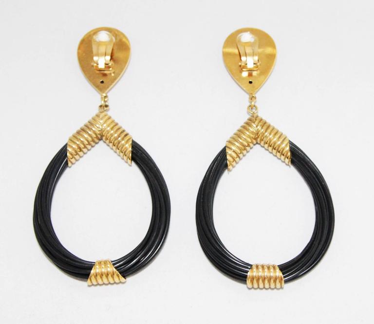 Unique french 70s loop earrings For Sale at 1stDibs